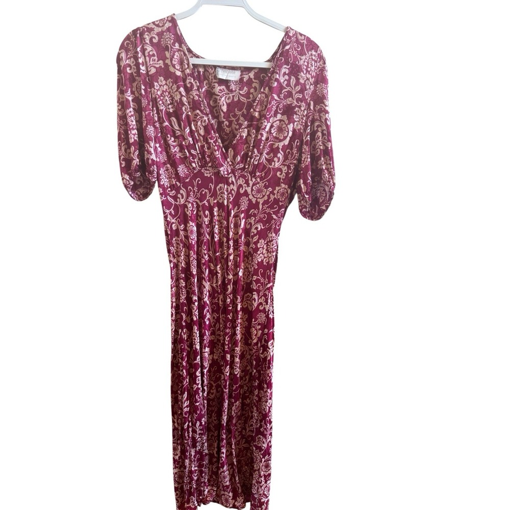 Auguste The Label Pamela Midi Dress Sz 10 Magenta Clover Flower  Anthropologie